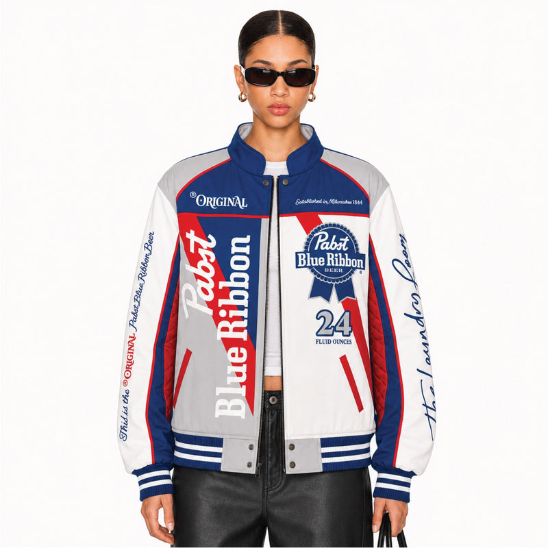 Pabst Blue Ribbon 24oz - Racing Jacket - Red White And Blue - The Laundry Room