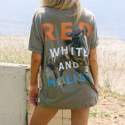 Red White And Malibu - Oversized Tee - Camel Gold