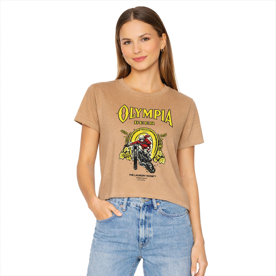 Olympia Beer Motocross - Perfect Tee - Camel Gold