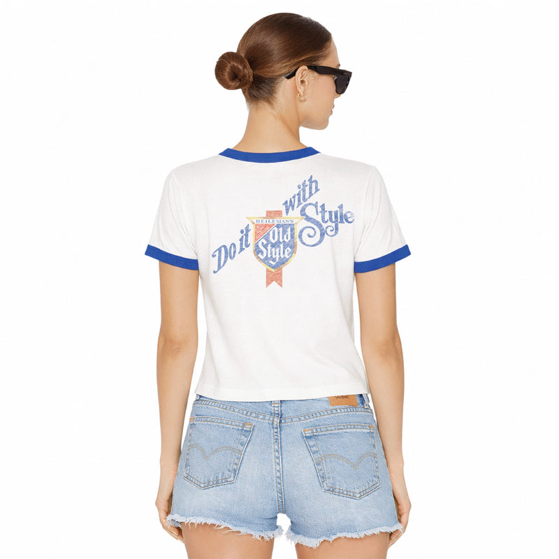 Do it with Style - Perfect Ringer Tee - White & Blue