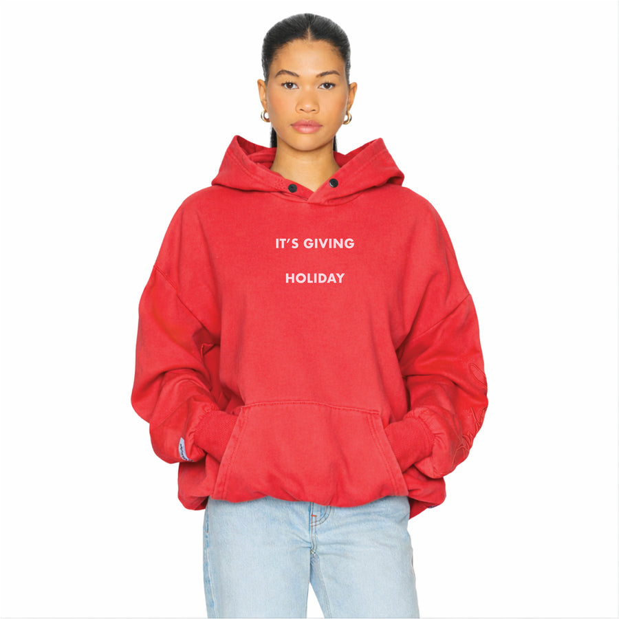 It's Giving Holiday - Hideout Hoodie - Vintage Red