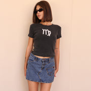 Virgo Stitch - Baby Tee - Black Snow