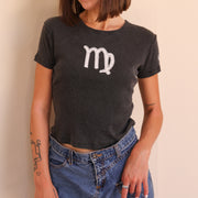 Virgo Stitch - Baby Tee - Black Snow