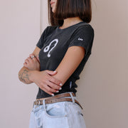Leo Stitch - Baby Tee - Black Snow