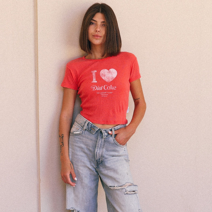 I Heart Diet Coke - Baby Tee - Vintage Red