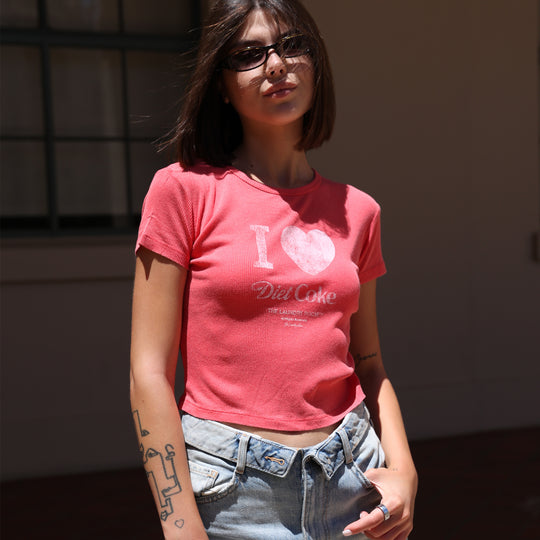 I Heart Diet Coke - Baby Tee - Vintage Red