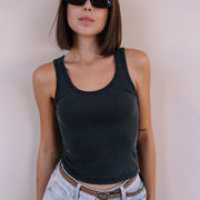 Essentials - Rib Tank - Black Snow