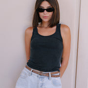 Essentials - Rib Tank - Black Snow