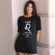 Leo Lion - Oversized Tee - Black Snow