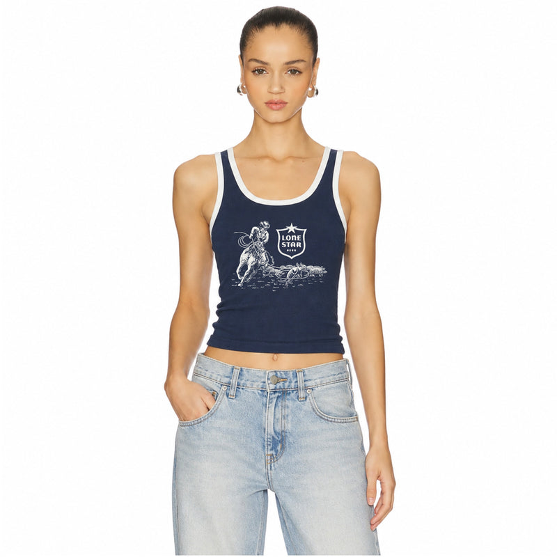 Lone Star Charging It - Rib Tank - Navy Snow & White - The Laundry Room