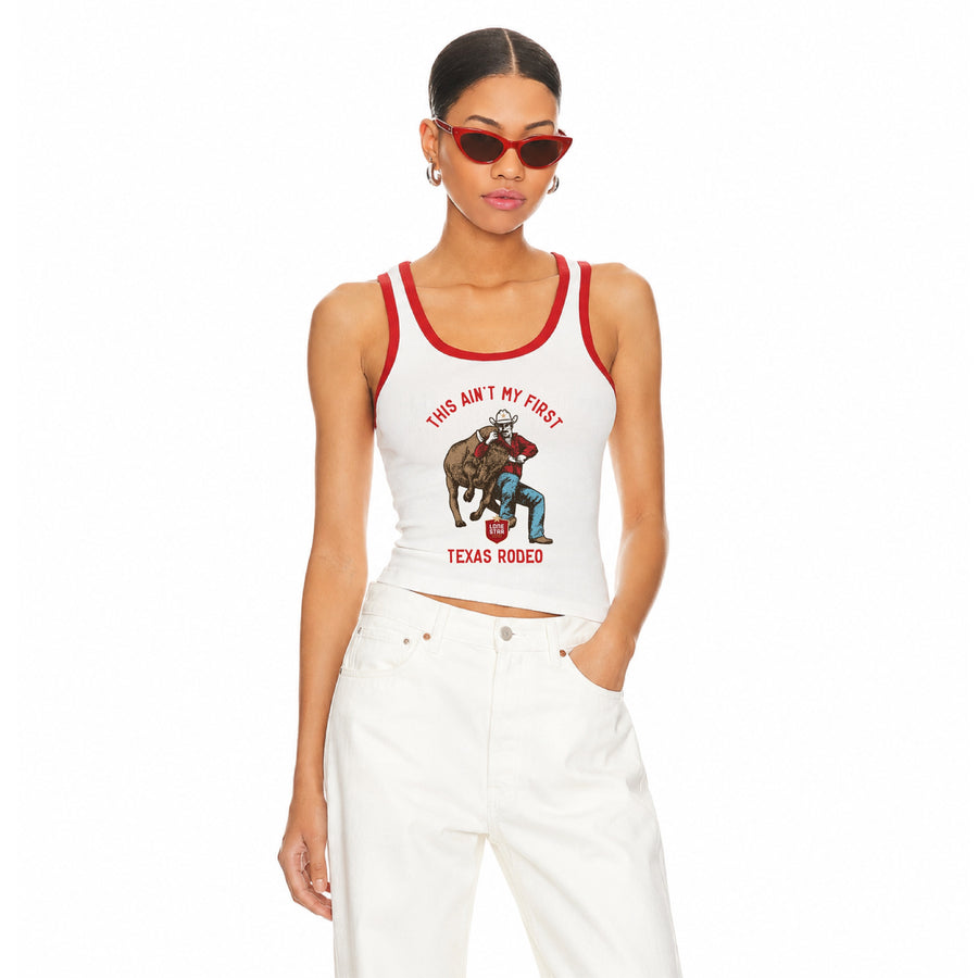 Lone Star Texas Rodeo - Rib Tank - White & Red - The Laundry Room