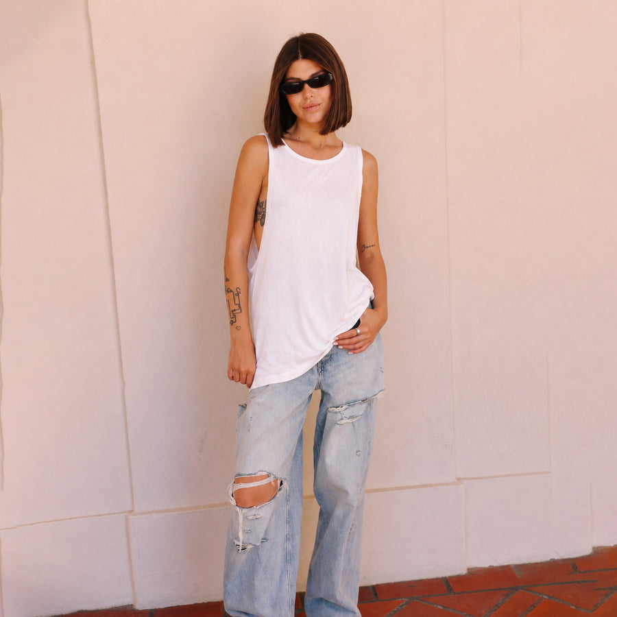 Essentials - Papa Tank - White