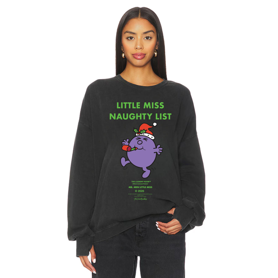 Little Miss Naughty List - Jump Jumper - Black Snow