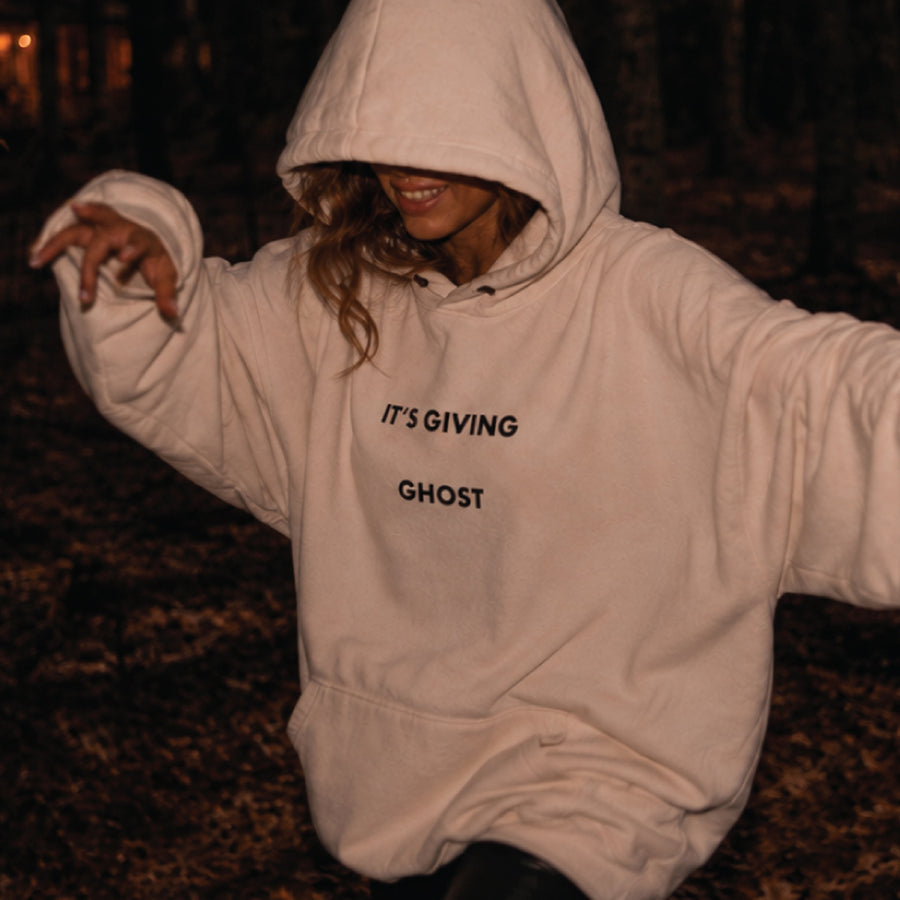 It's Giving Ghost - Hideout Hoodie - Bone