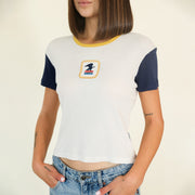 USPS Badge - Baby Tee - Bone & Navy Snow - The Laundry Room