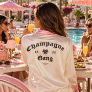 Champagne Gang - Silky PJ Set - Bone & Pink - The Laundry Room