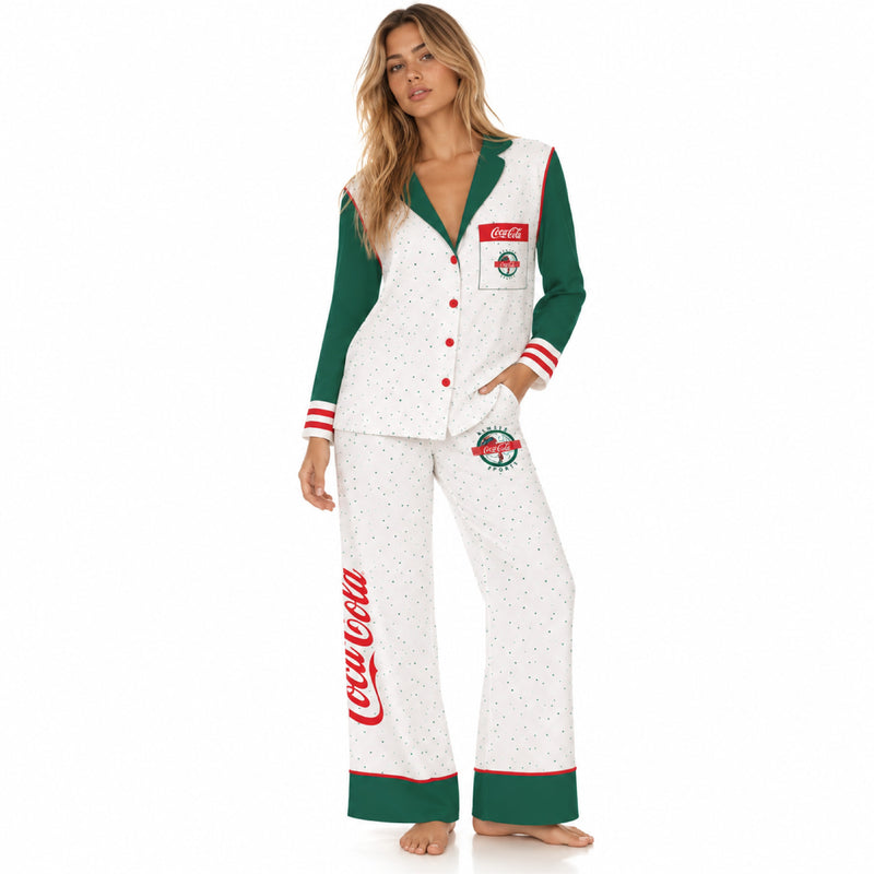 Coca Cola Winter Sports - Silky PJ Set - Multi - The Laundry Room