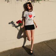 This. Never. Happened. - Perfect Ringer Tee - White & Black Snow - The Laundry Room